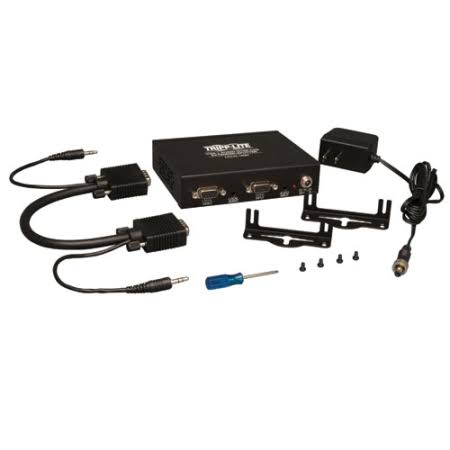 4-Port VGA with Audio Over Cat5 6 Extender Splitter Y51305