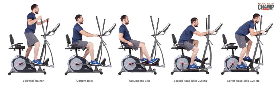 3-in-1 Elliptical and Exercise Bike with Heart Rate Monitor B977276