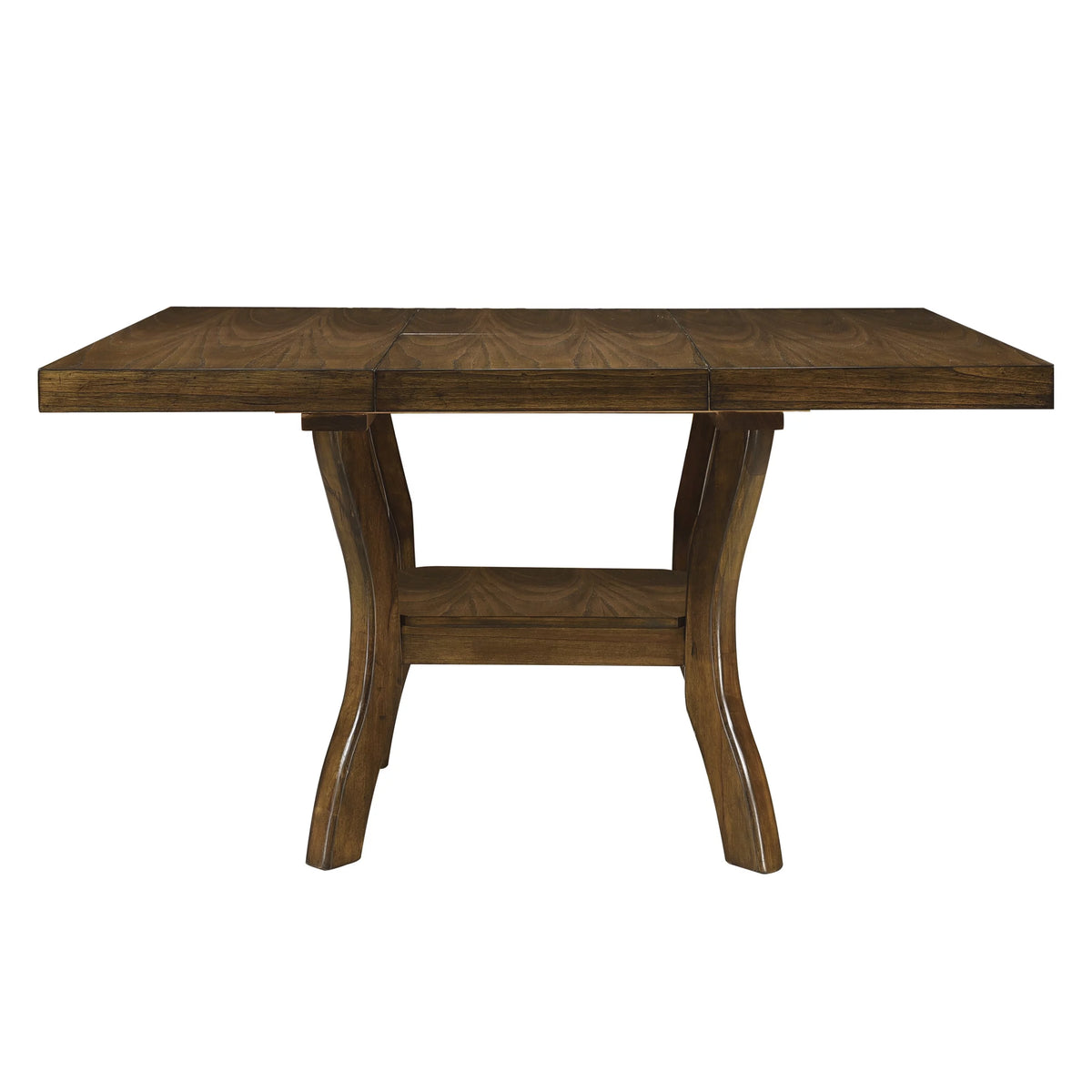 Brown Finish Wood Dining Table with Display Shelf X8213