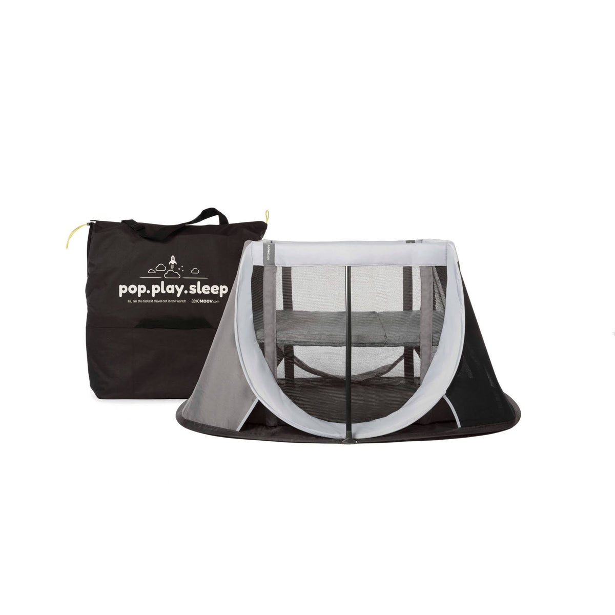 Instant Travel Cot in Grey Rock | 100% Cotton H539