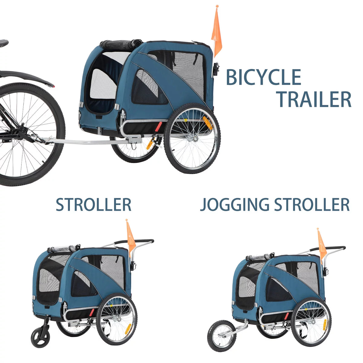 Red 3-in-1 Dog Bicycle Trailer and Stroller R766