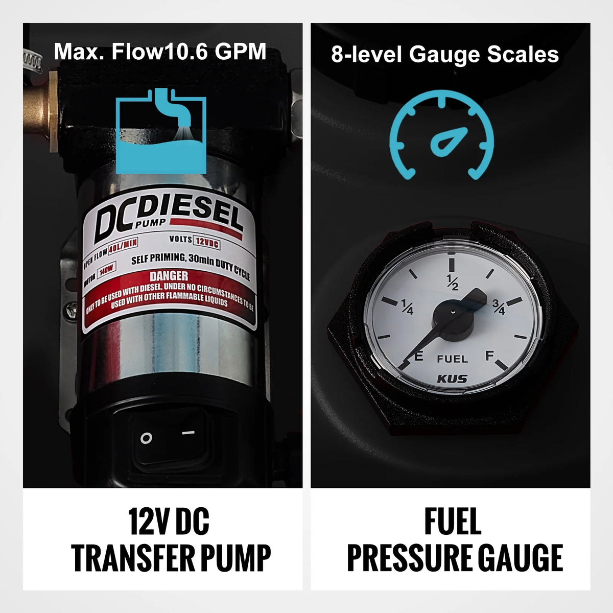Portable 58 Gal Diesel Fuel Tank with 12V Transfer Pump G999680