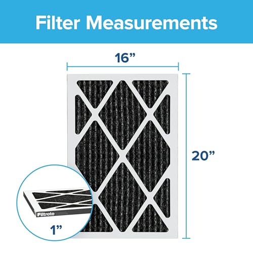 16x25x1 Pleated Air Filter, 2 Filters O63744