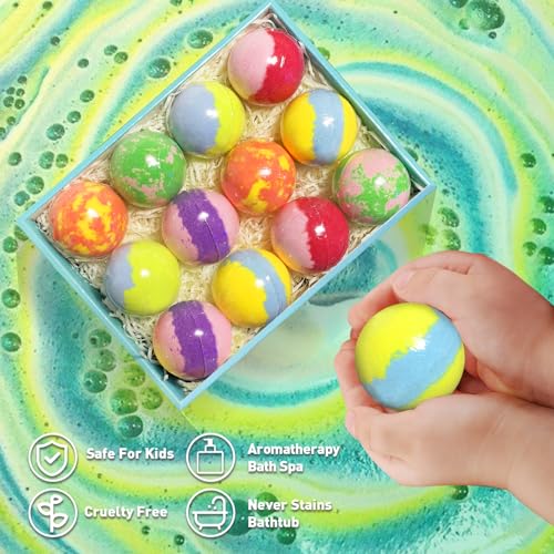 12 Pc Kids Bath Bombs with Surprise Toys K410