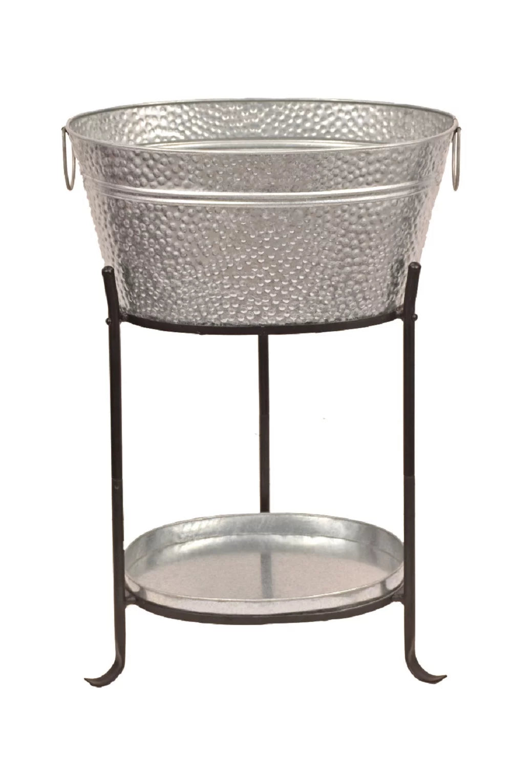 Galvanized Steel Beverage Tub with Tray and Stand V8861