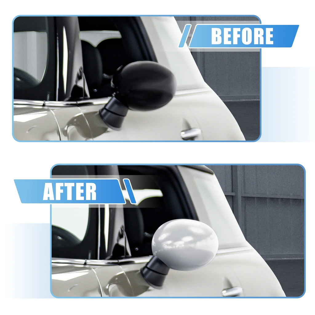 White Exterior Rear View Mirror Cover with Induction Hole Z55195