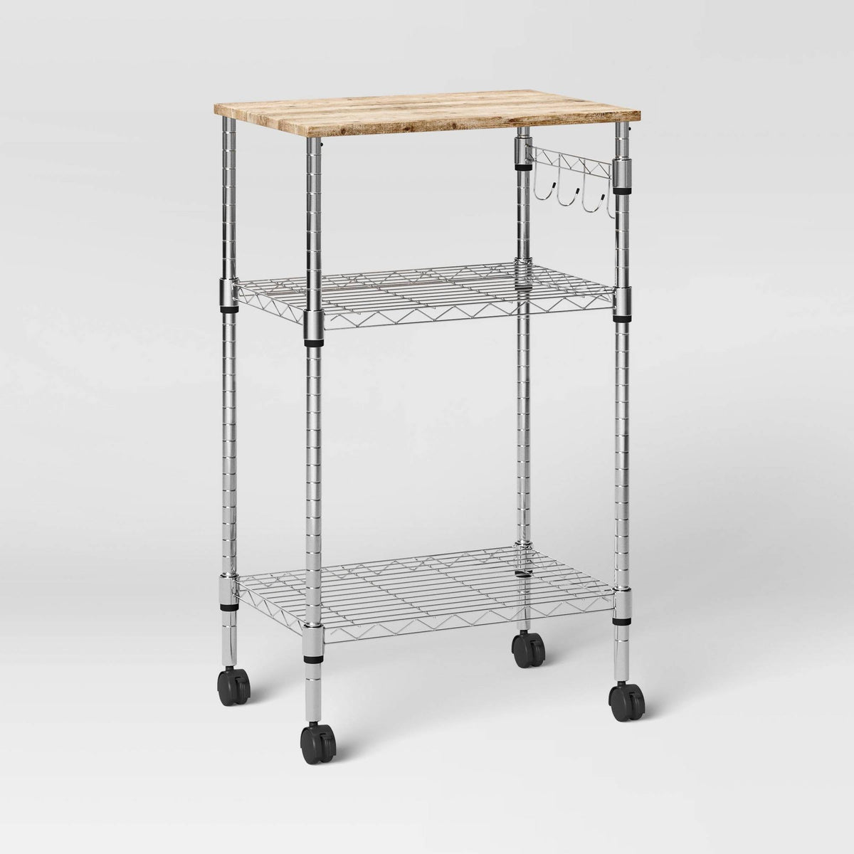 Microwave Cart with Wood Block Top Metal G30253