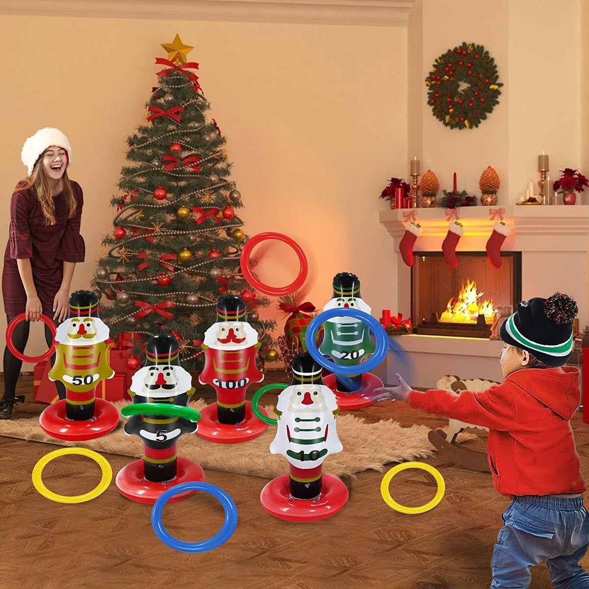 Inflatable Ring Toss Games Christmas Party Toys W44053