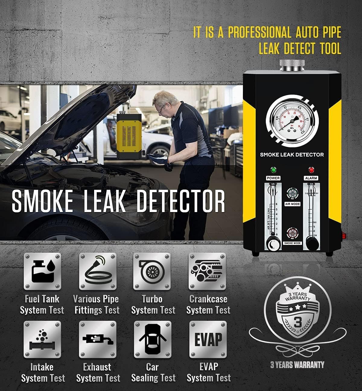 Car Smoke Machine EVAP Leak Tester with FlowMeter E356