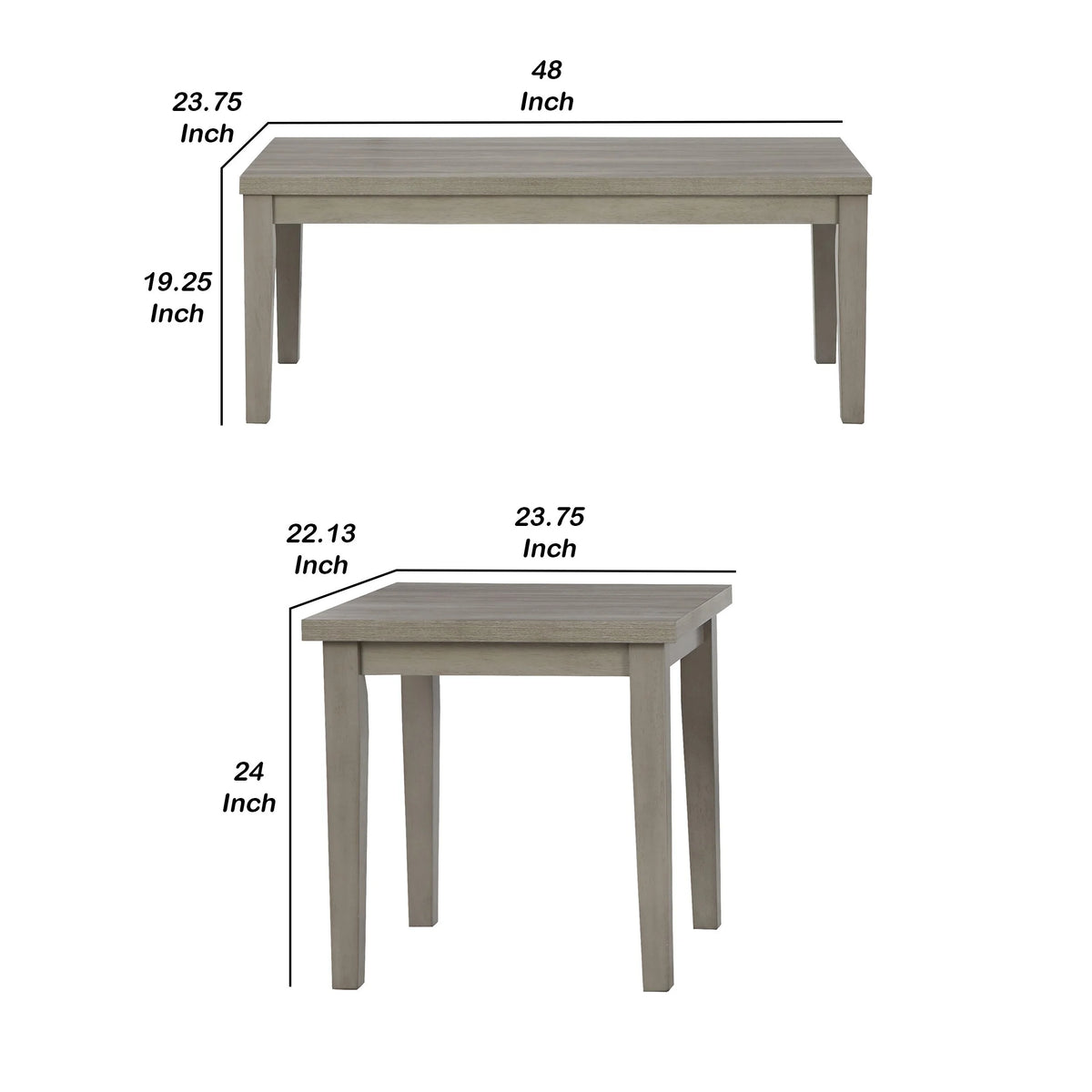 3 Piece Solid Wood Coffee Table Set A14632