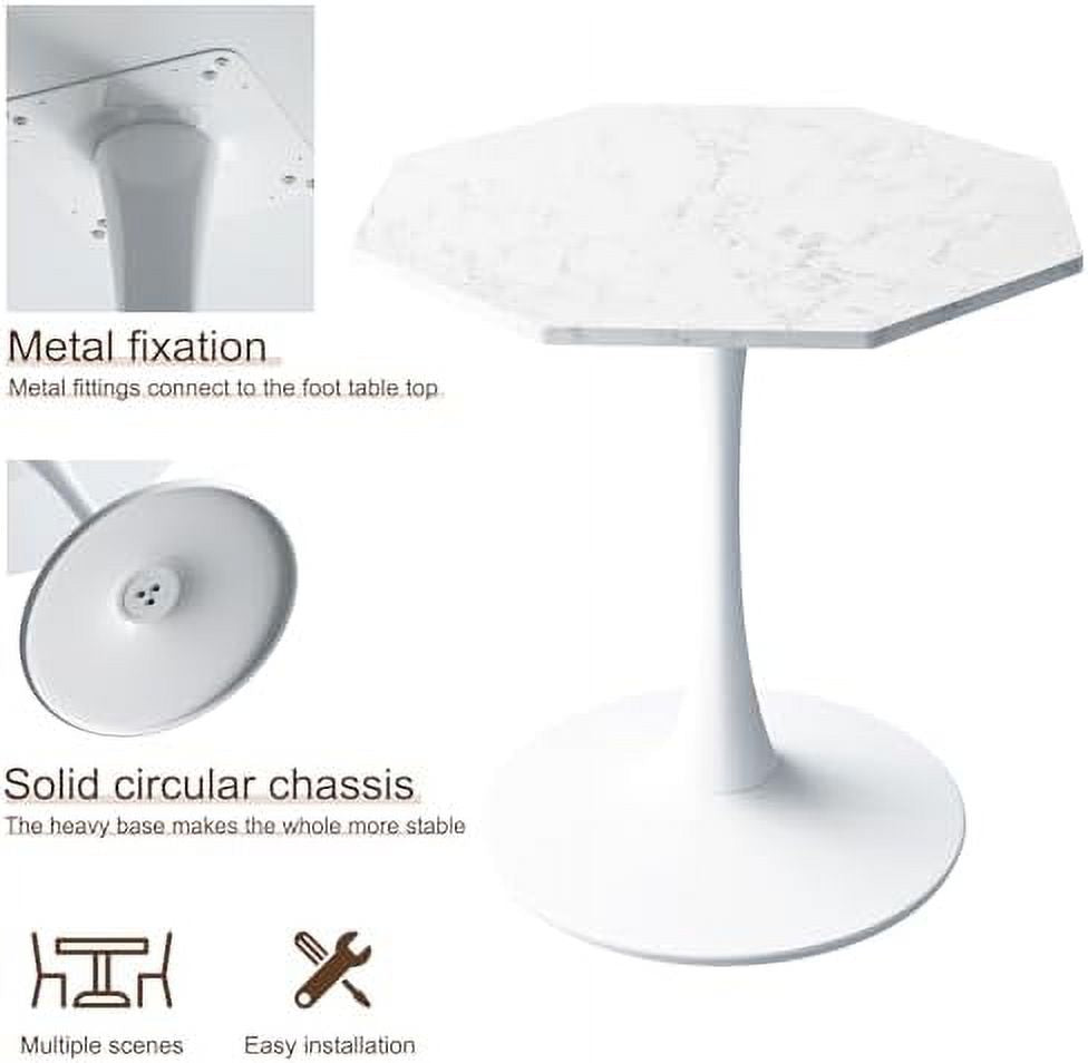 31.50" Modern Octagonal Dining Table with MDF Table Top Metal Base N16774
