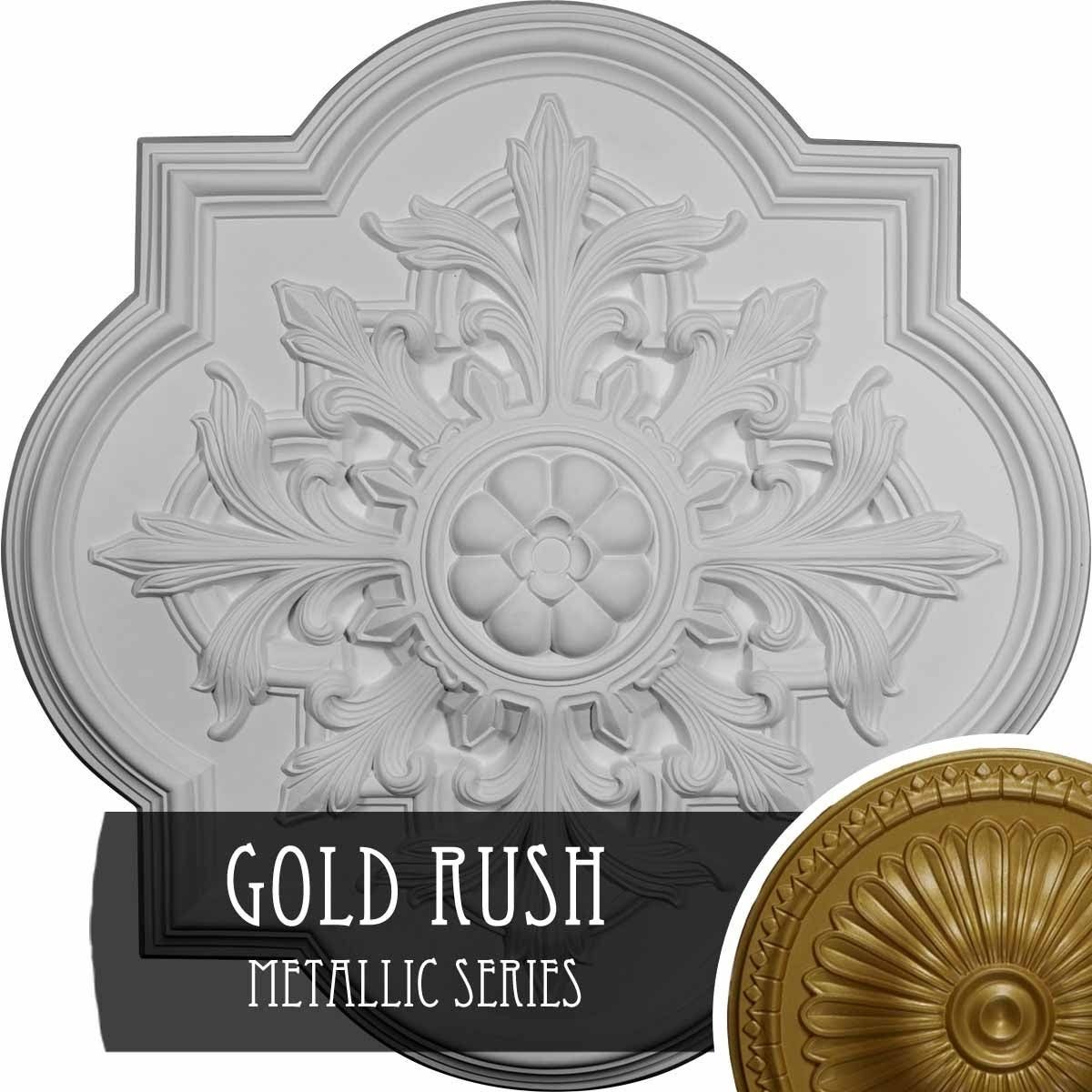 31 1/4x22OD x 2x22P Ceiling Medallion Hand-Painted Gold B595