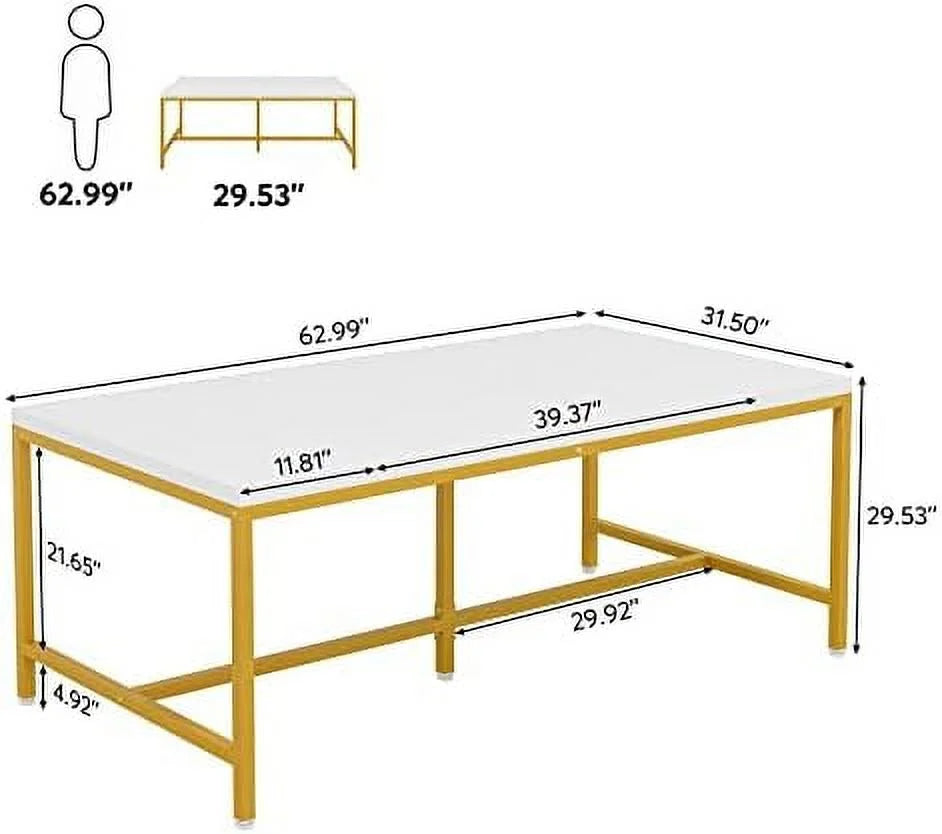 63 Inches Large Computer Desk with Thicken Frame E904