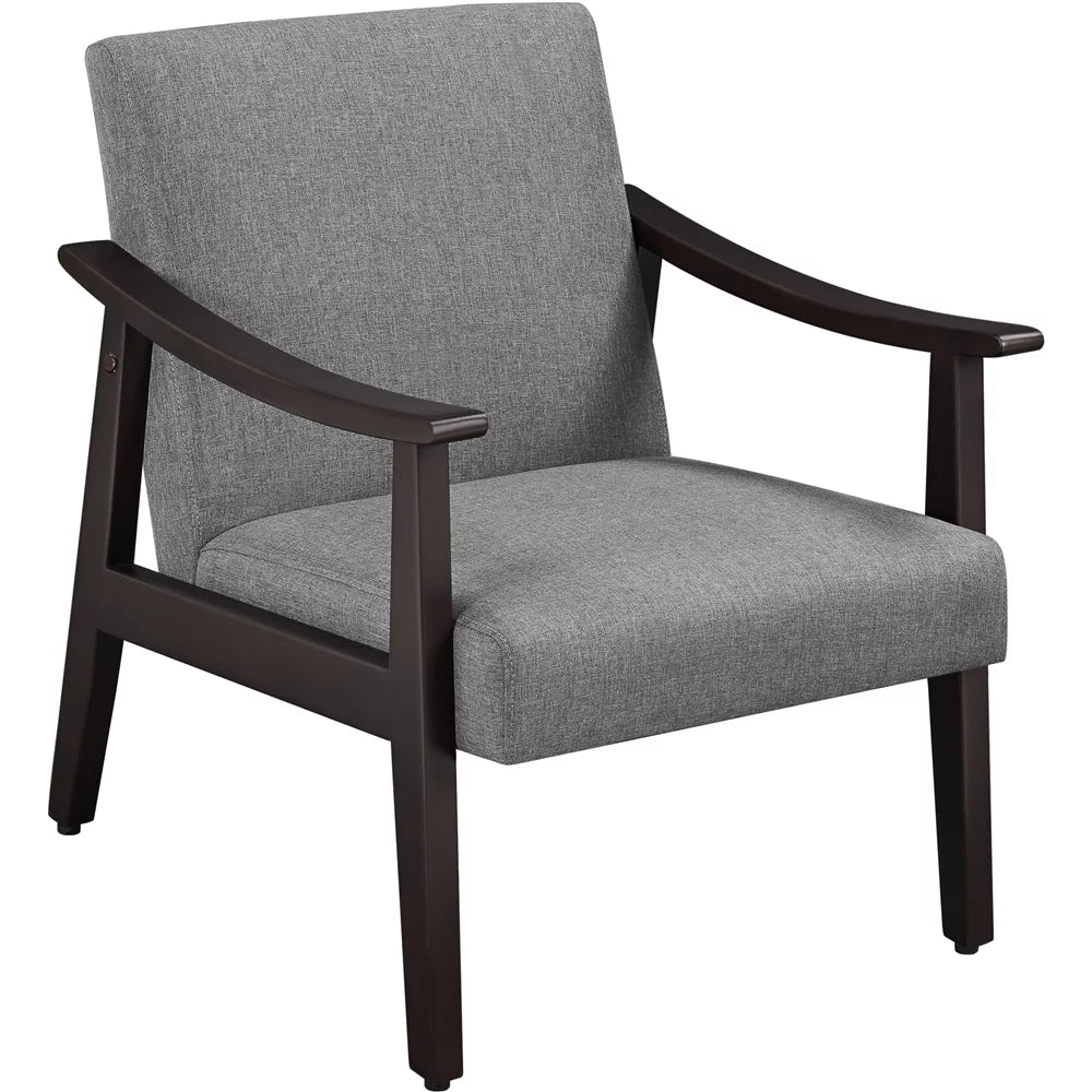 Dark Gray Fabric Accent Chair with Wooden Frame C646