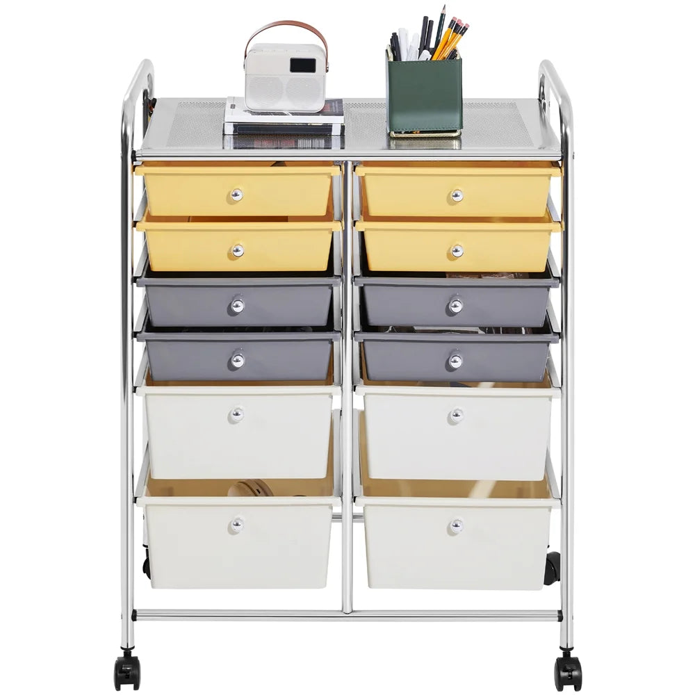 12 Drawer Rolling Storage Cart Black J150458