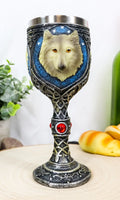 Gray Wolf Celtic Tribal Wine Chalice Goblet Cup J7705