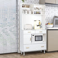 White 71'' Kitchen Pantry Storage Cabinet with 3 Drawers R160753