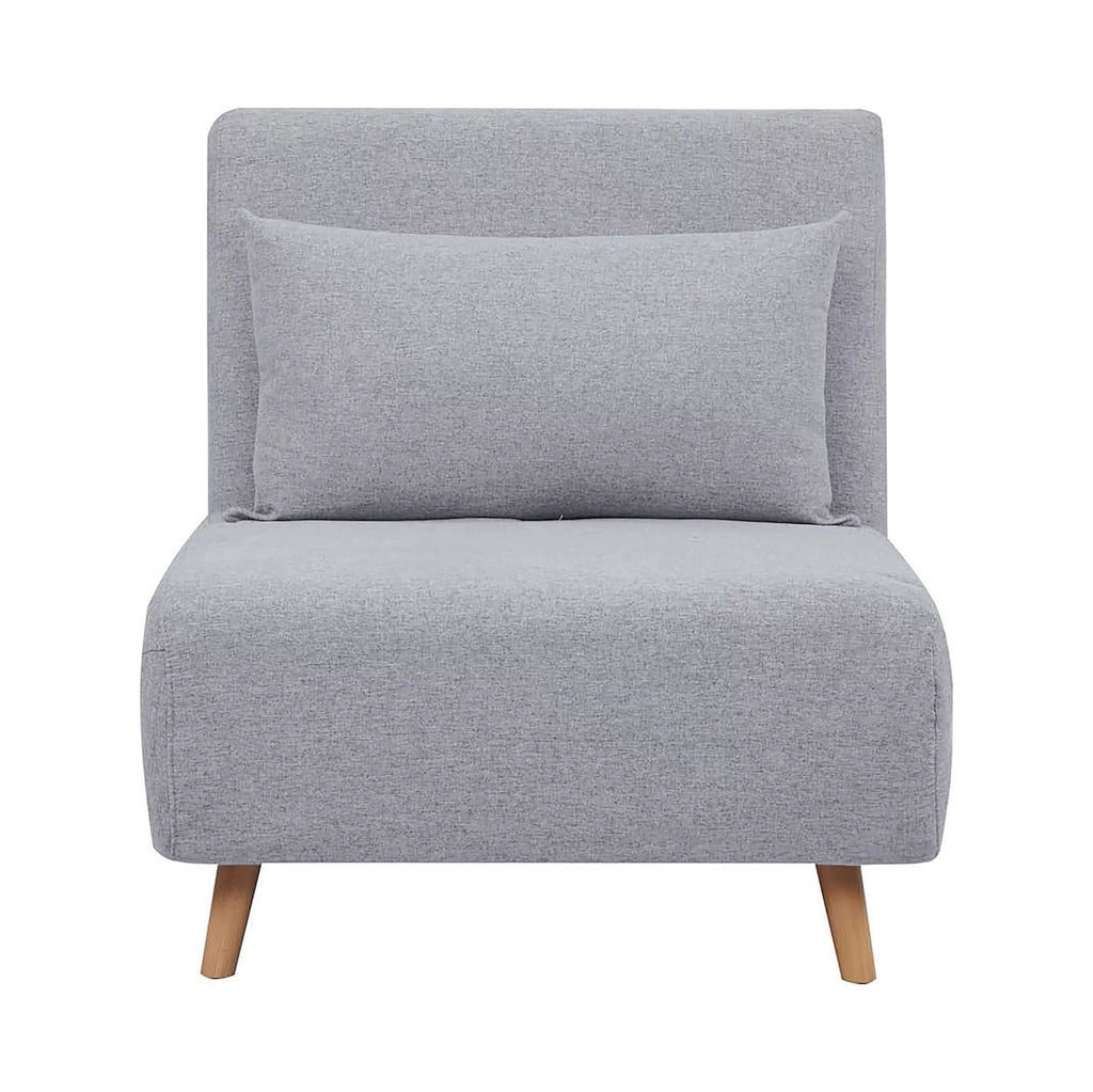 Light Gray Polyester Convertible Futon Chair E58838