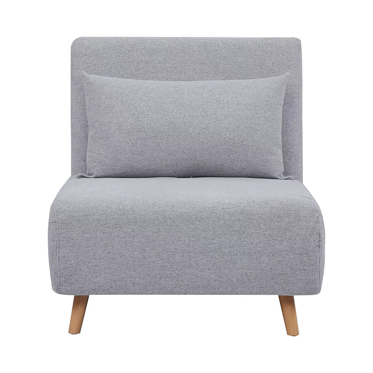Light Gray Polyester Convertible Futon Chair E58838
