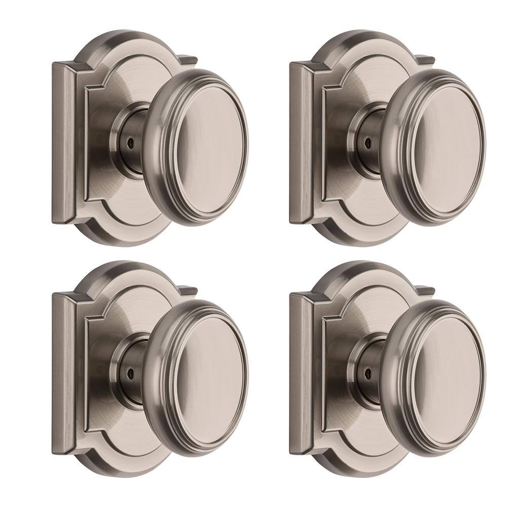 Satin Nickel Hall/Closet Door Knob (4-Pack) G45383