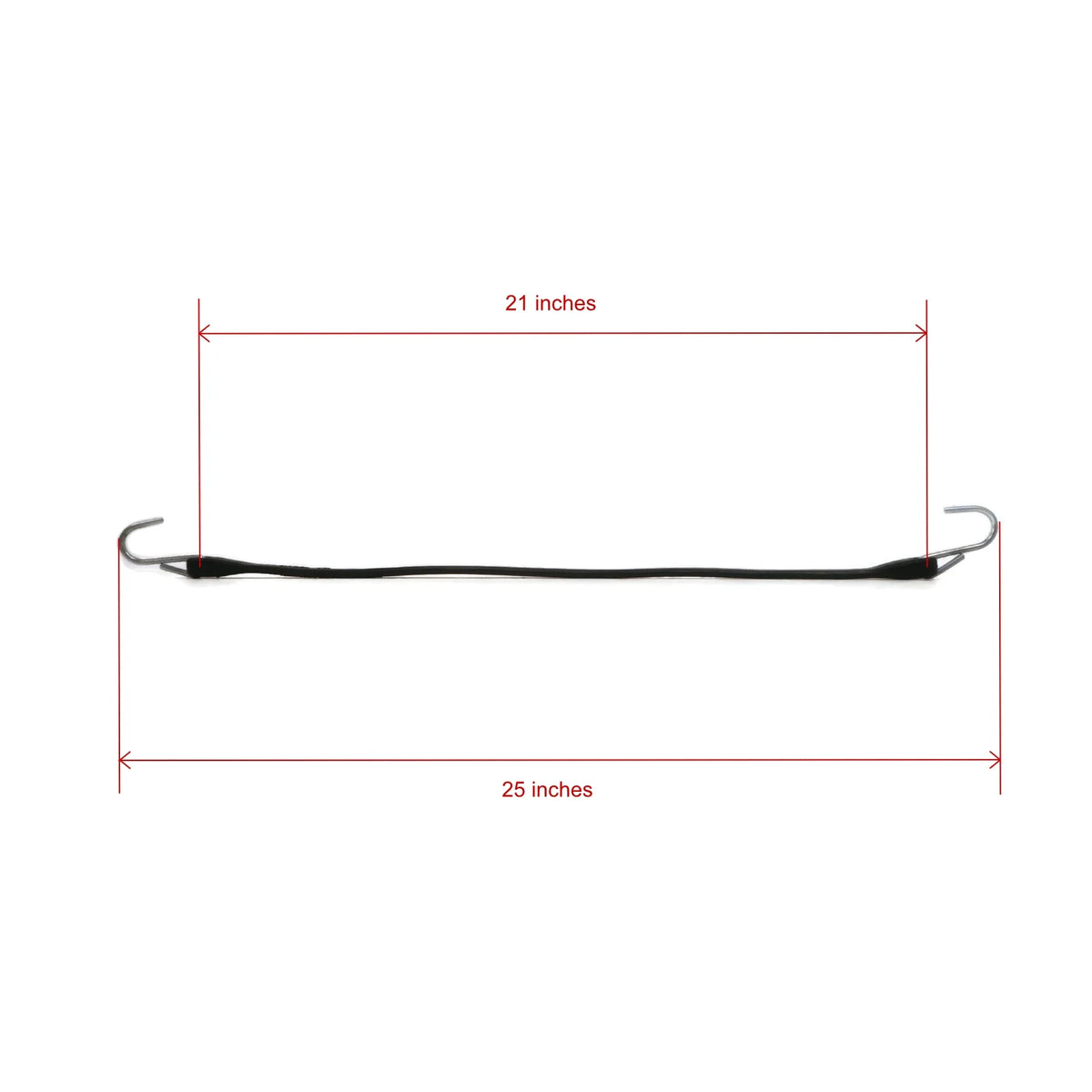 10 pcs 21" Rubber Straps Tarp Bungee Steel S Hooks Tie Down Cord Z87292
