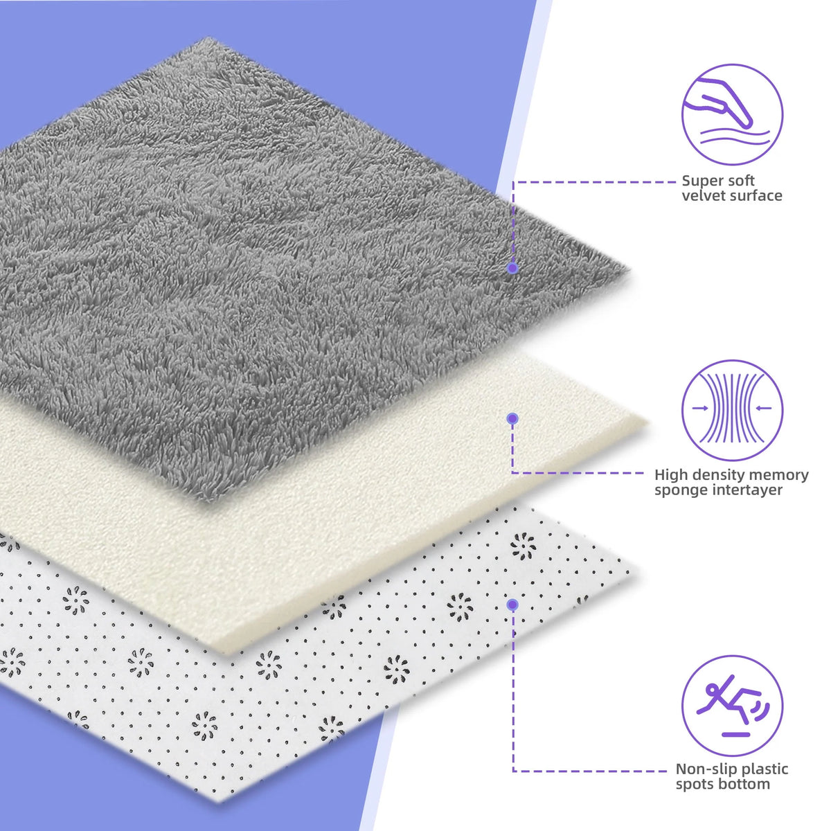 Light Gray 8' x 10' Shag Area Rug F512079