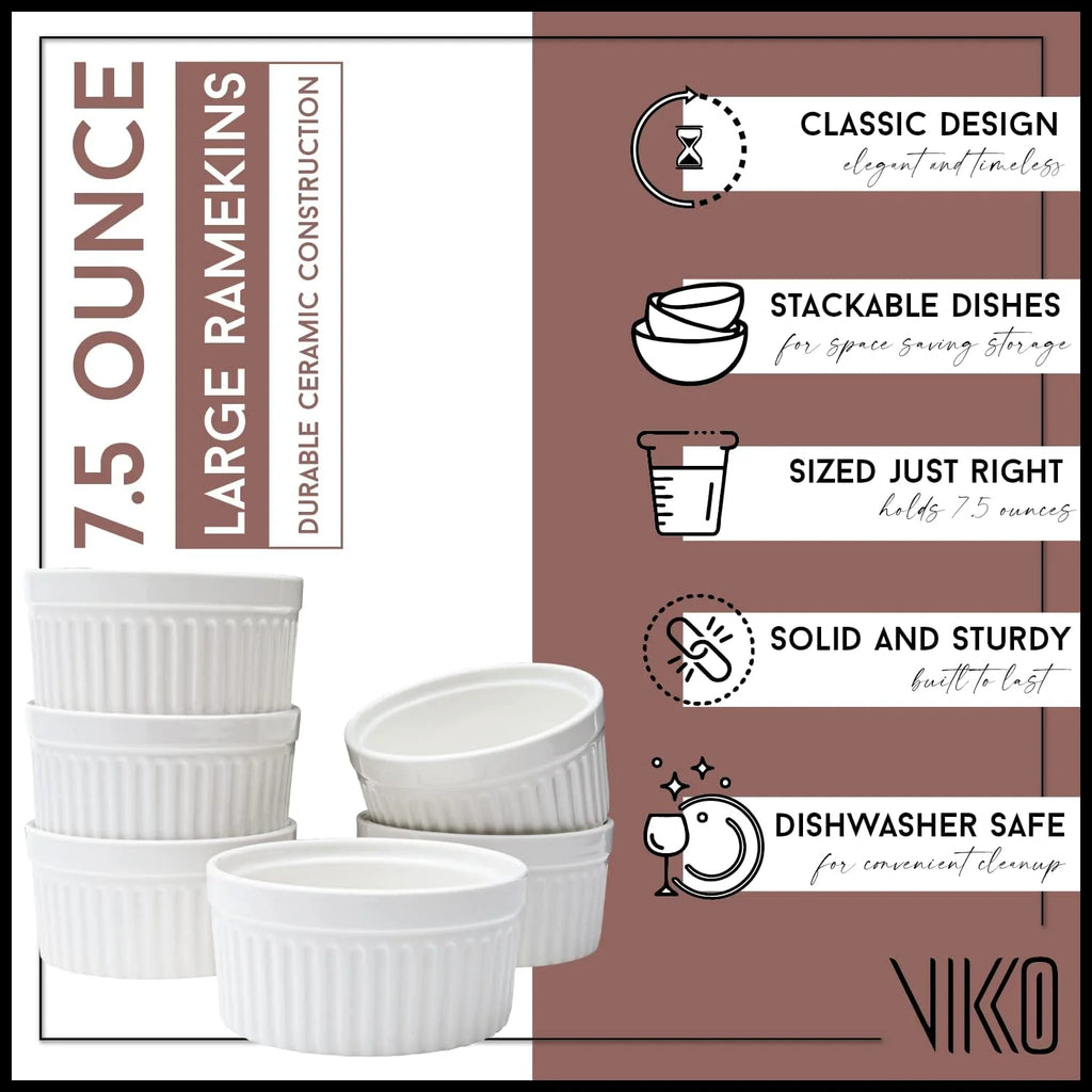 White Set Of 4 Porcelain Ramekins B942