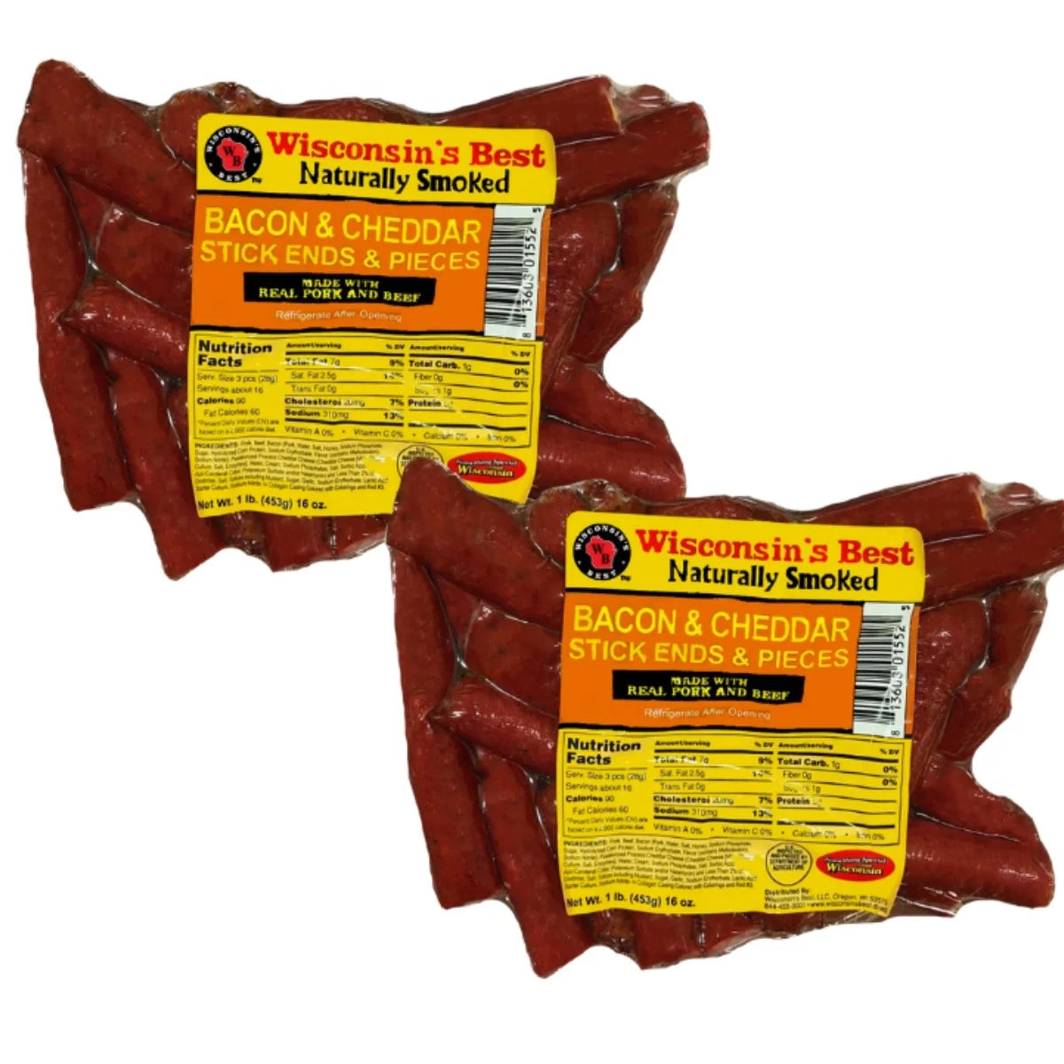 Bacon Cheddar Sausage Snack Sticks 2-16 oz. Packs Q123564