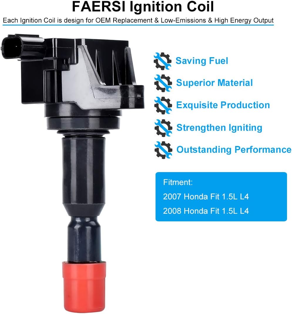 Ignition Coil Pack of 4 for 2007 2008 Honda Fit 1.5L L4 T589