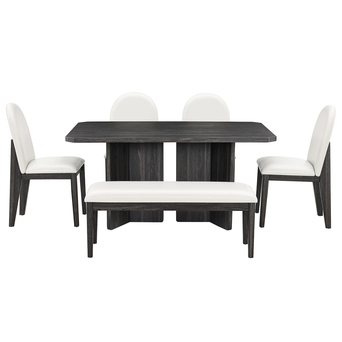 6 Piece Dining Table Chairs and Bench Set T9944