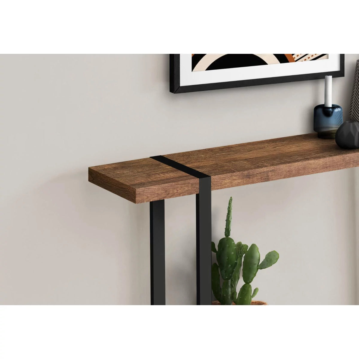 Black Narrow Metal Accent Table S773537