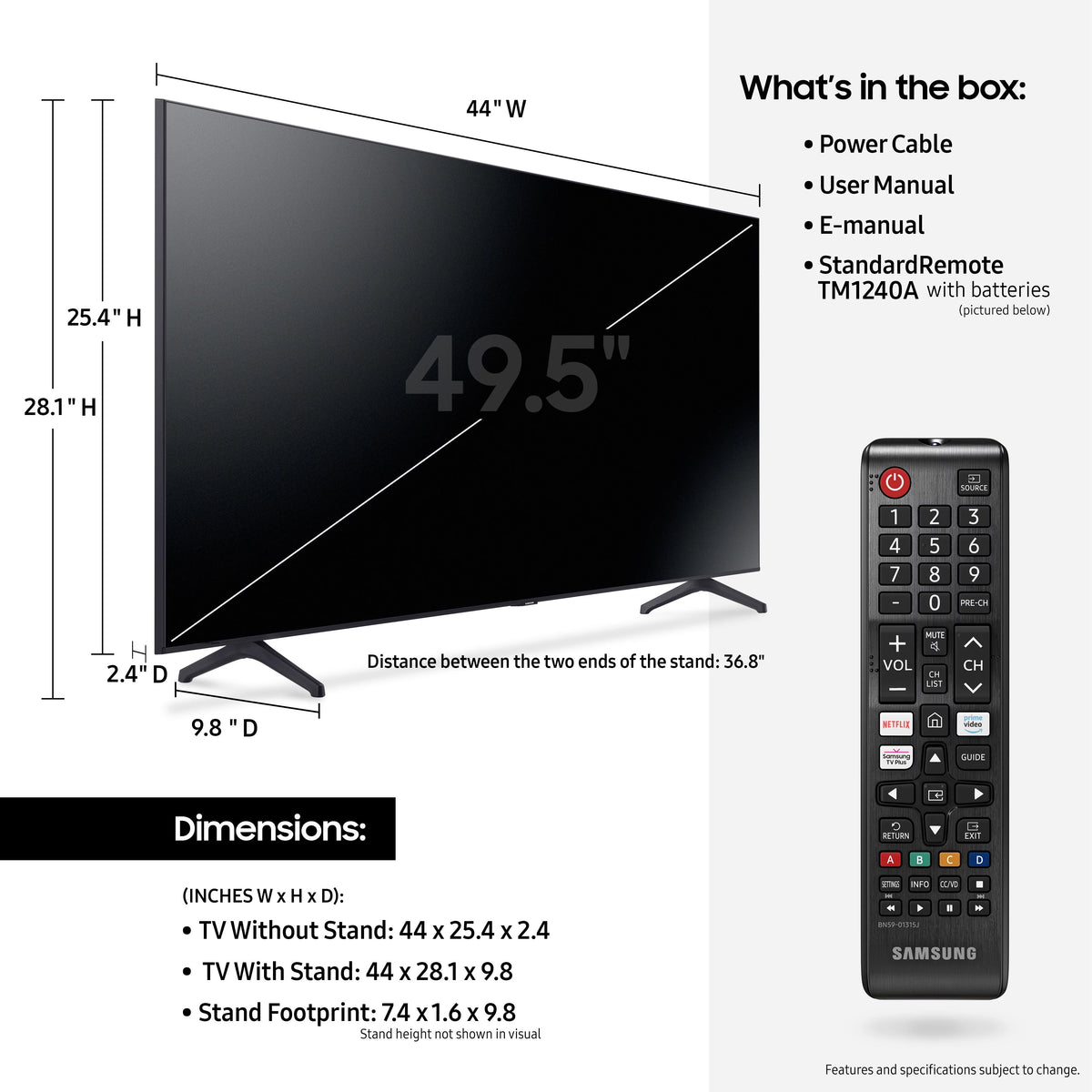 50 Class Crystal UHD 4K Smart TV B571656