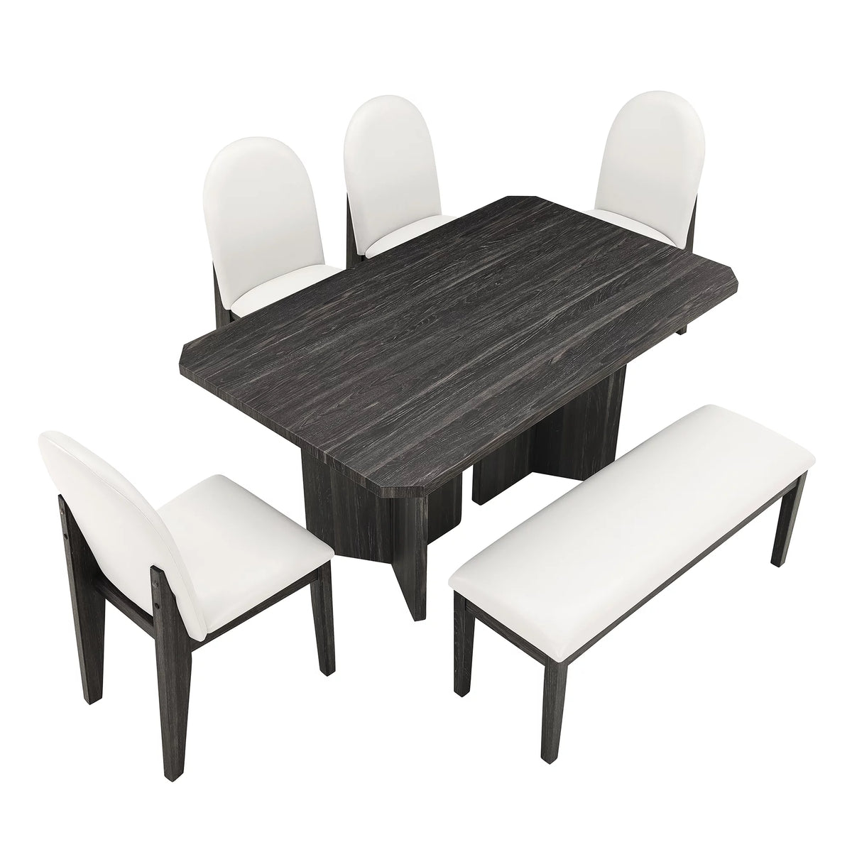 6 Piece Dining Table Chairs and Bench Set T9944