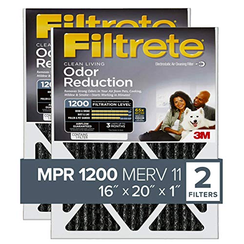 16x25x1 Pleated Air Filter, 2 Filters O63744