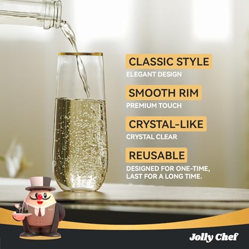 36 Pack 9 oz Clear Stemless Plastic Champagne Flutes G7799