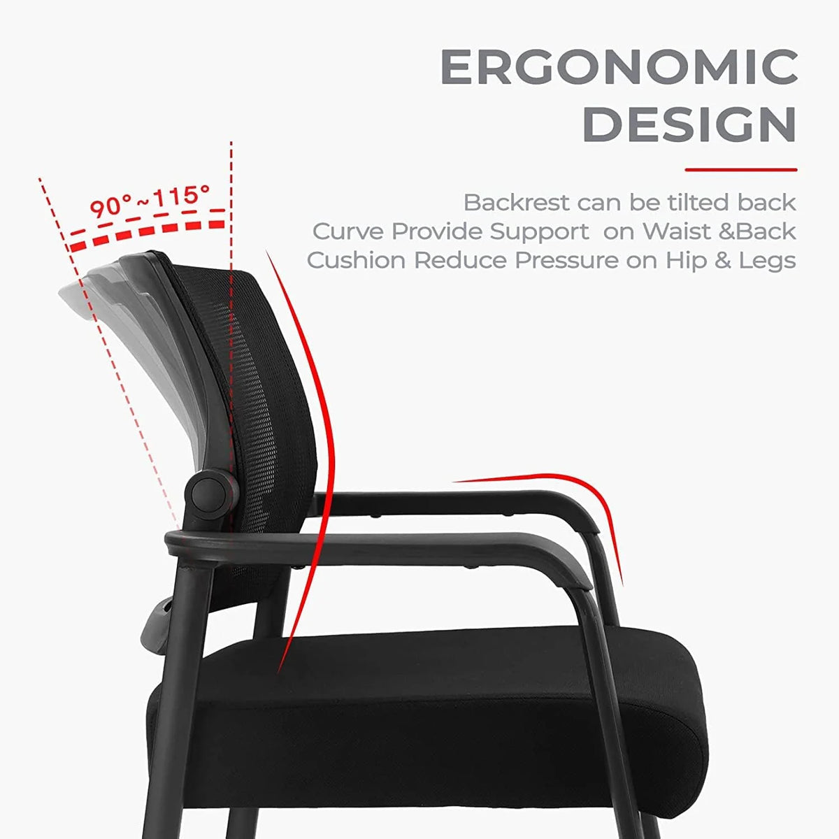 Black 2 Pack Mesh Adjustable Desk Chair V760
