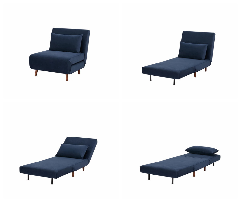Light Gray Polyester Convertible Futon Chair E58838
