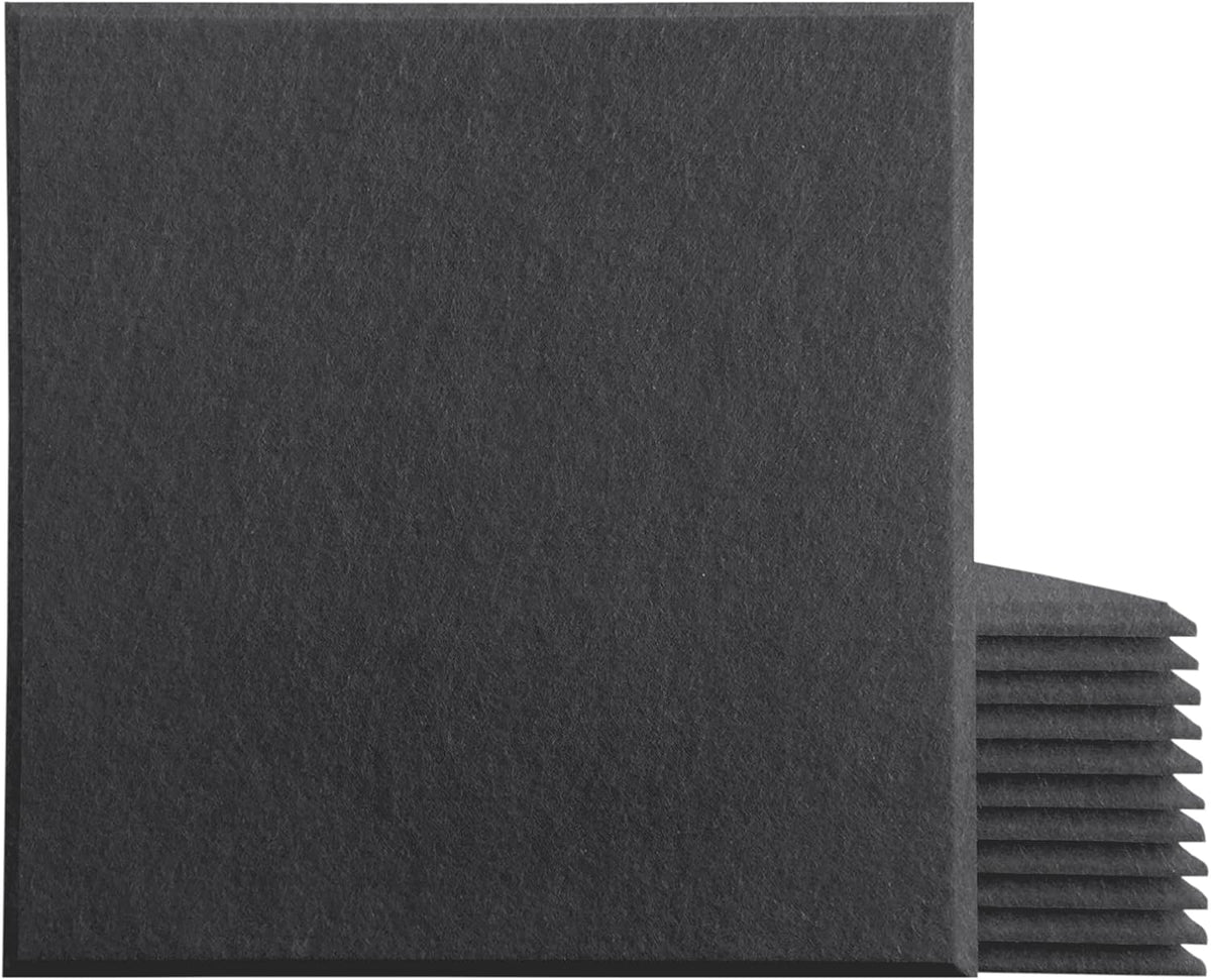 12 Pack Acoustic Panels, 12 X 12 X 0.4 Inch Brown Sound Absorbing Panel C26610