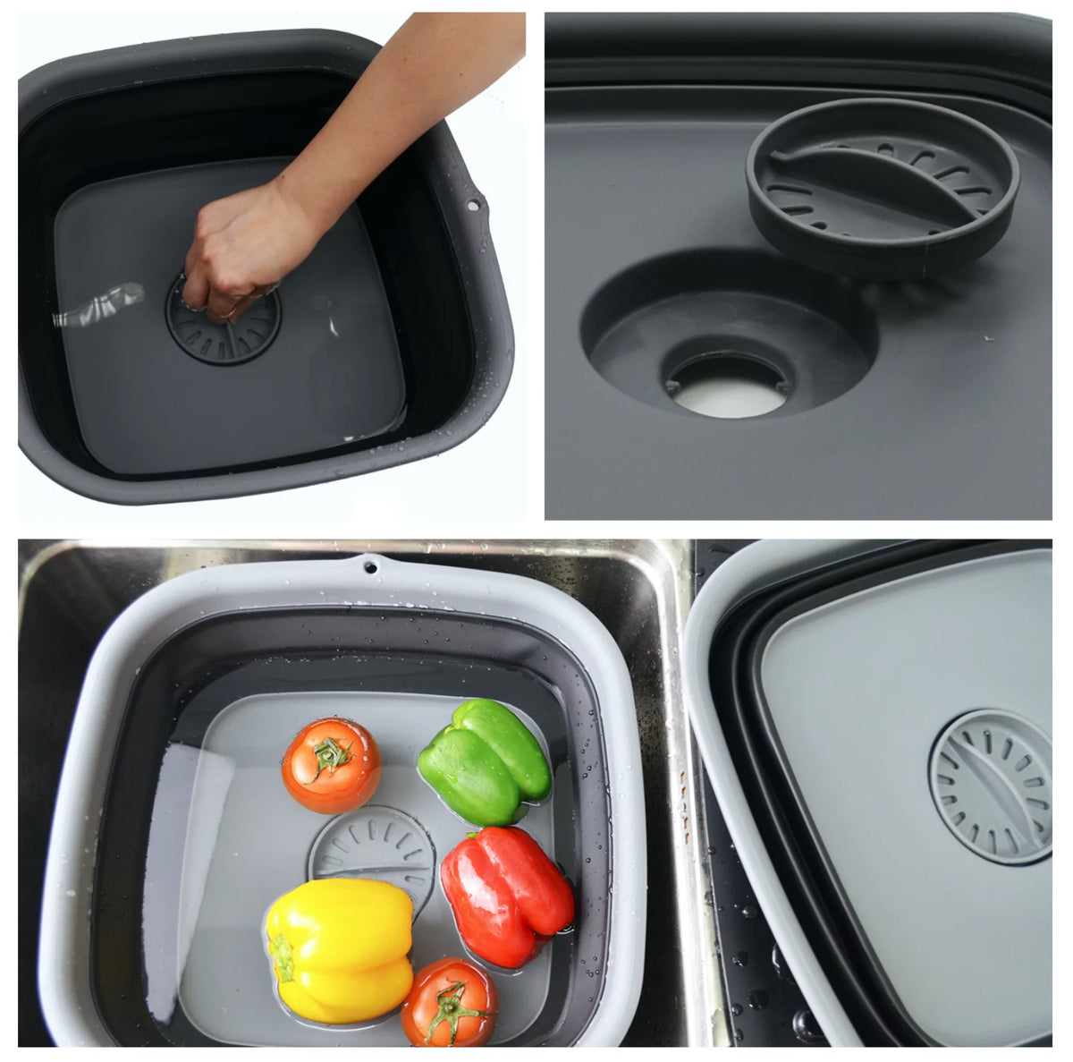 9.3L Collapsible Dishpan with Draining Plug F7286