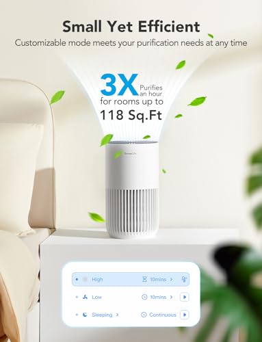 Mini HEPA Smart Air Purifier with 3 Speeds, 2 Modes, Timer I491