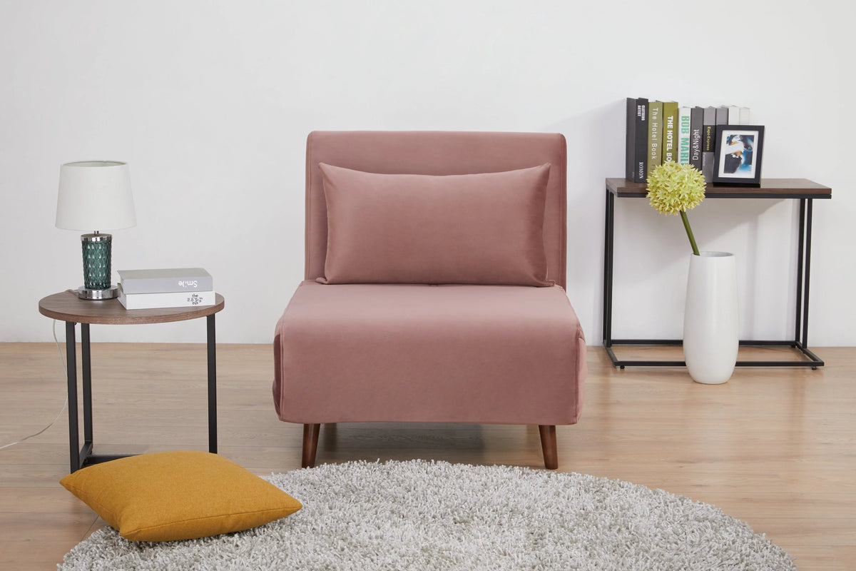 Light Gray Polyester Convertible Futon Chair E58838