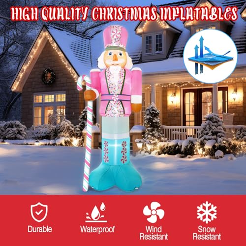 10FT Pink Inflatable Nutcracker with Built-in LED A591