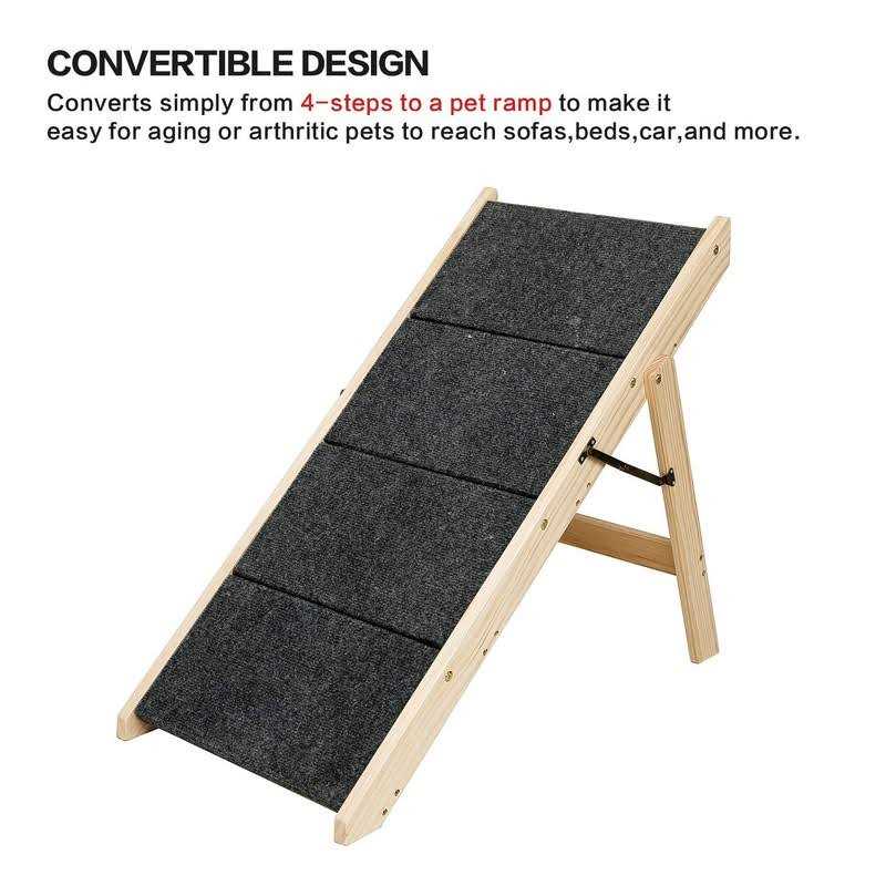 Foldable 4 Levels Wooden Pet Stairs & Ramp C8433