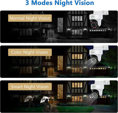 1080P WiFi Security Camera with Flood Light, Pan Tilt, Color Night Vision B9954