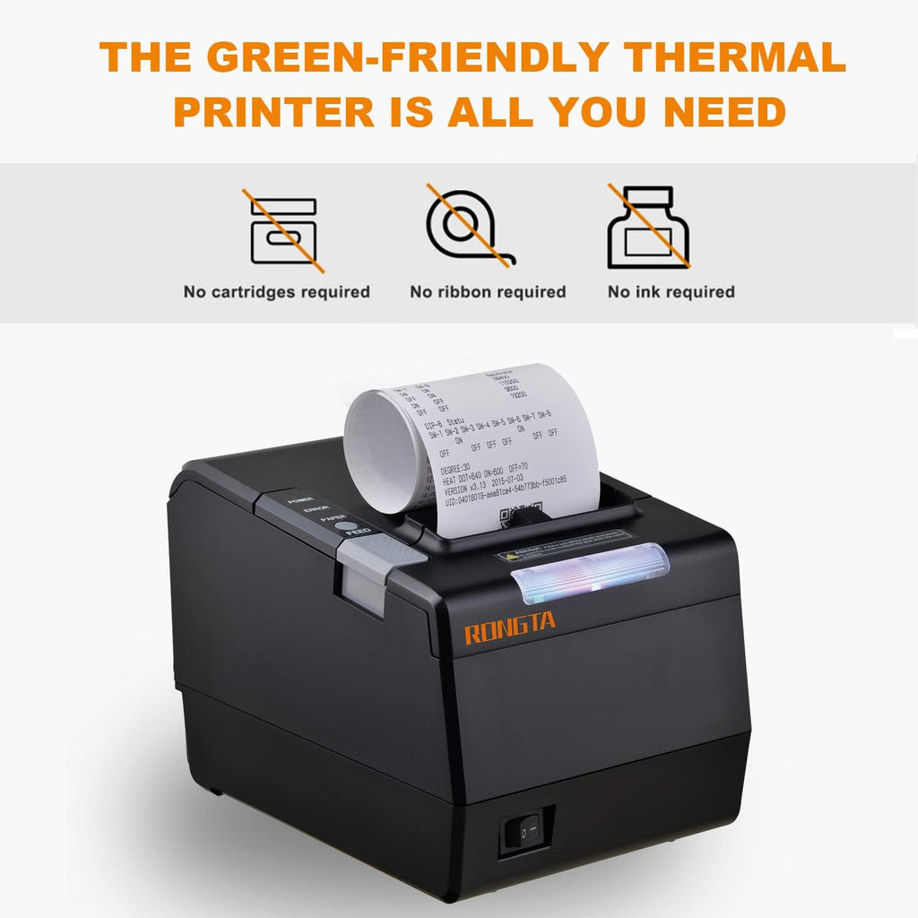 80MM Direct Thermal Receipt Printer with Auto Cutter W367