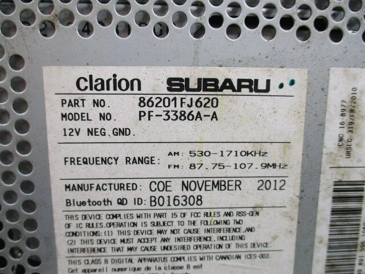 12 13 14 Subaru Impreza MP3 CD Radio Receiver OEM F274122