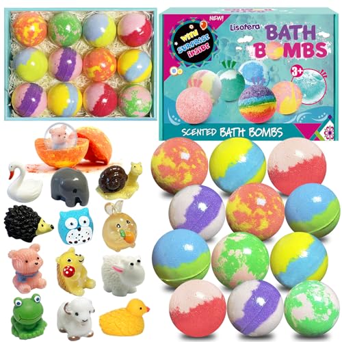 12 Pc Kids Bath Bombs with Surprise Toys K410