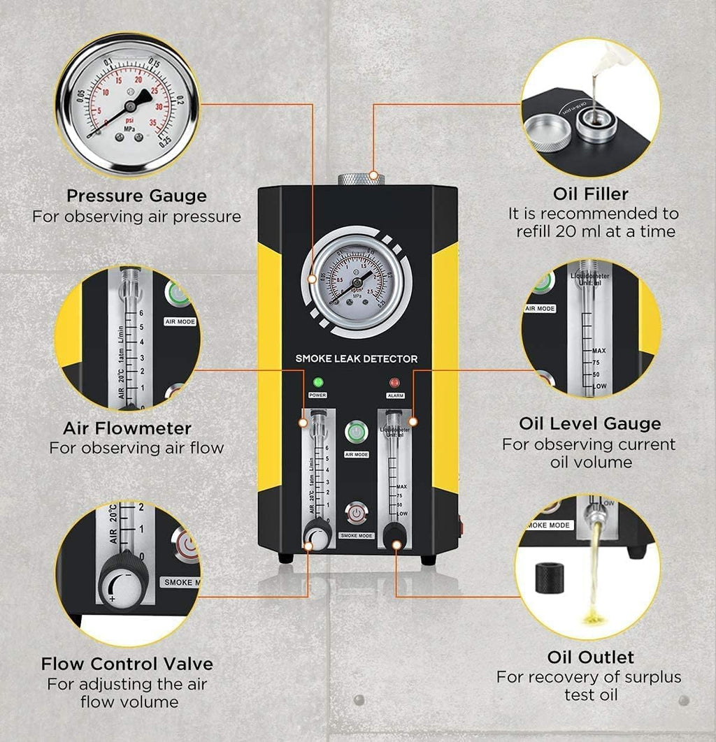 Car Smoke Machine EVAP Leak Tester with FlowMeter E356