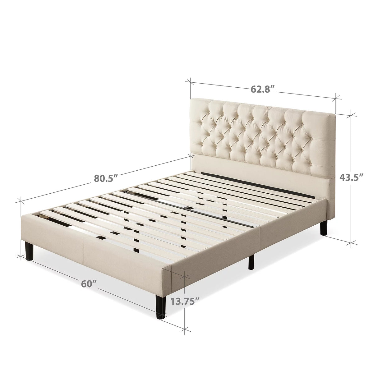 Queen Upholstered Platform Bed Frame F877682