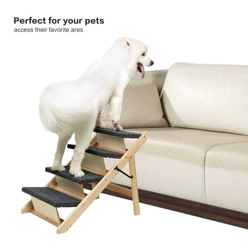 Foldable 4 Levels Wooden Pet Stairs & Ramp C8433